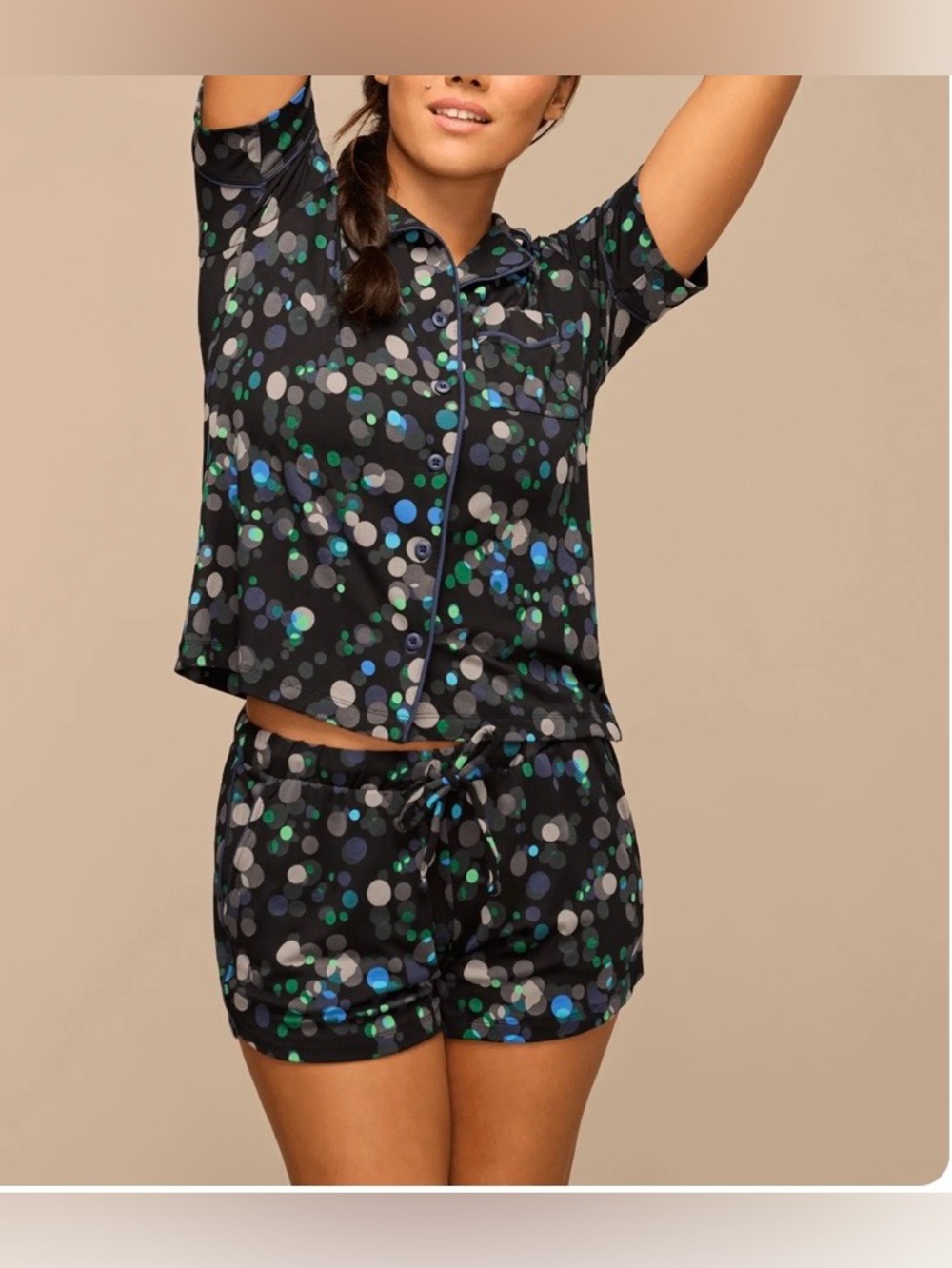 Me Undies Blue Twinkle UltraModal™ Short Sleeve Bamboo Pajama Set
